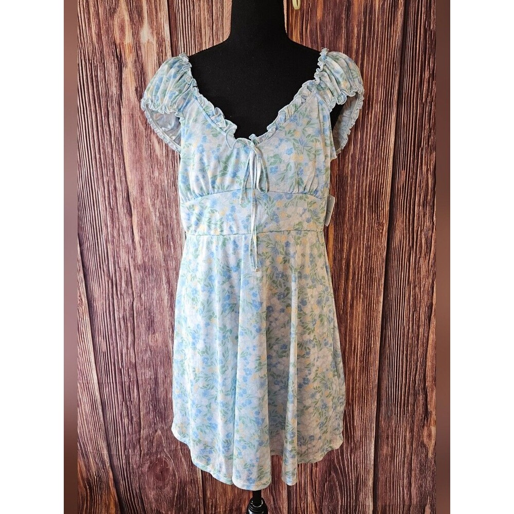 NWT Altar'd State Mesh Floral Ruffle Mini Dress Size XL